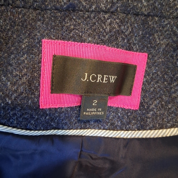 J.Crew Long Parke Blazer In Navy Herringbone English Wool Size 2 NWOT - Picture 7 of 10